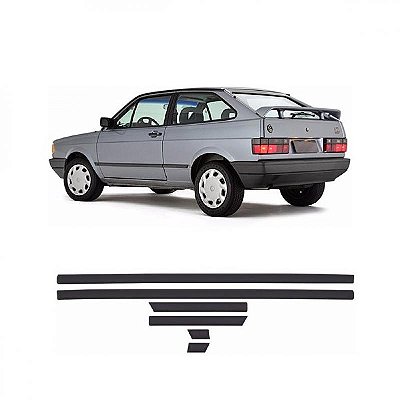 Friso gol volkswagen de 1991 a 1996 lateral cinza e preto bojudo estreito seis peças