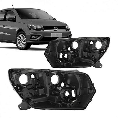 Carcaça de farol gol saveiro voyage volkswagen de 2018 a 2023 lado esquerdo foco duplo geração oito