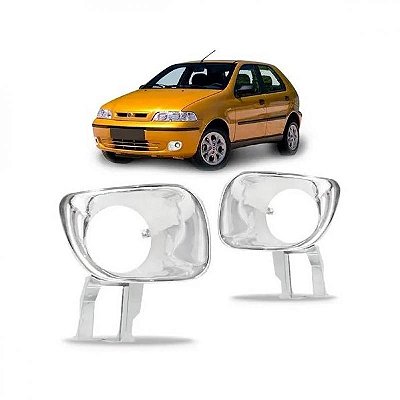 Suporte de farol auxiliar palio e siena fiat de 2001 a 2006 lado direito cromado fire