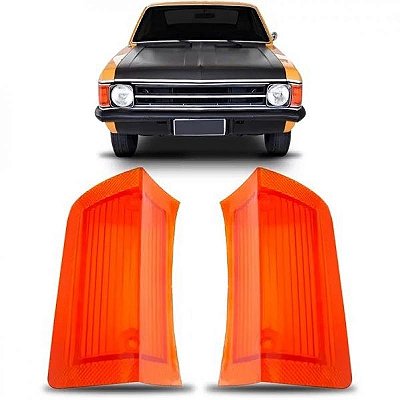 Lente opala chevrolet de 1973 a 1974 dianteira lado direito âmbar acrílico