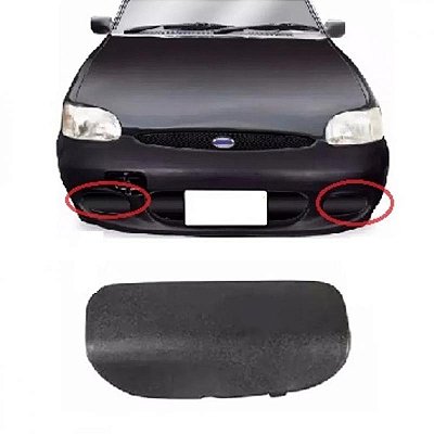 Tampão de para choque escort ford de 1997 a 2002 dianteiro preto zetec