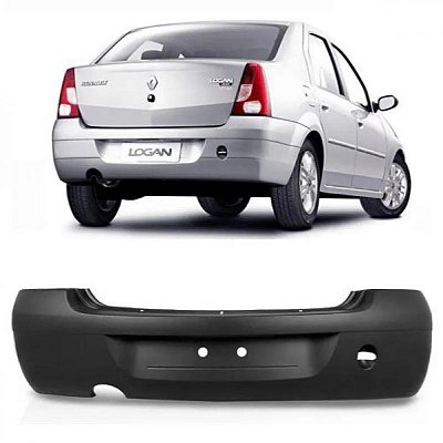 Para choque logan renault de 2007 a 2010 traseiro preto sem pisca texturizado