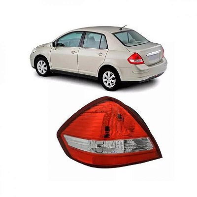 Lanterna tiida nissan de 2007 a 2013 traseira lado esquerdo sedã