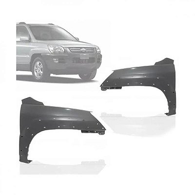 Para lama sportage kia de 2005 a 2010 lado direito com furo para moldura inferior para choque