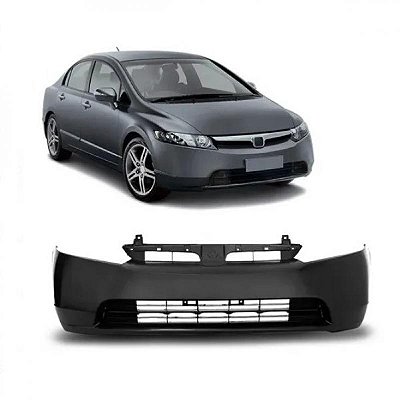 Para choque civic honda de 2007 a 2008 dianteiro sem furo para auxiliar sem ressalto para placa
