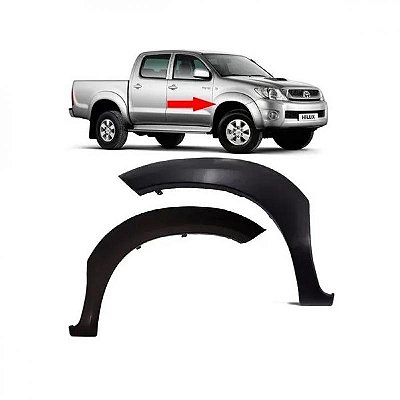 Moldura do vão da roda do para lama hilux toyota de 2005 a 2011 lado direito dianteiro picape