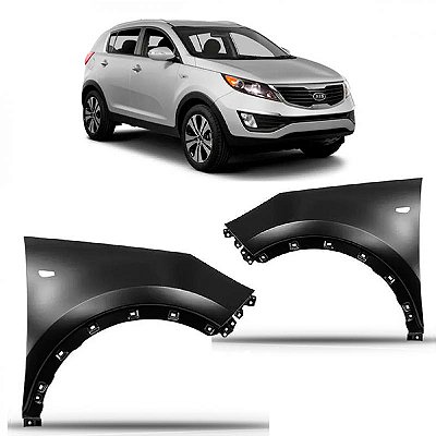 Para lama sportage kia de 2011 a 2016 lado esquerdo com furo para pisca com furo para moldura inferior para choque
