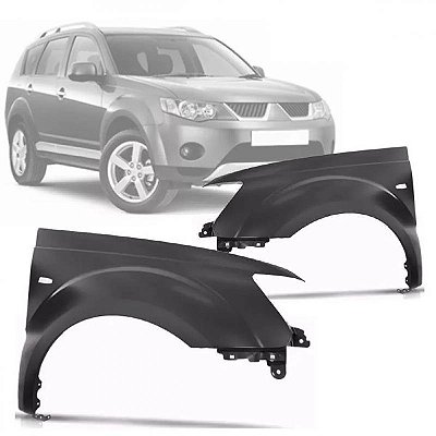 Paralama outlander mitsubishi de 2007 a 2009 lado esquerdo com furo para pisca