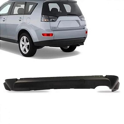 Para choque outlander mitsubishi de 2007 a 2009 traseiro central preto sem pisca texturizado