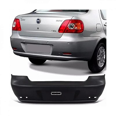 Para choque siena fiat de 2007 a 2012 traseiro preto liso tipo zoiao