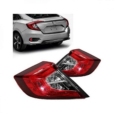Lanterna traseira civic honda de 2017 a 2021 lado direito canto fumê com LED modelo cibie americano