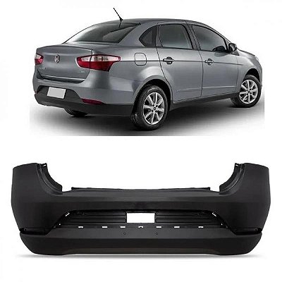Para choque grand siena fiat de 2012 a 2022 traseiro preto