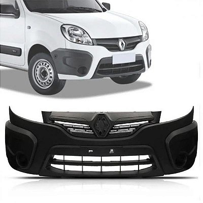 Para choque kangoo renault de 2015 a 2018 dianteiro preto texturizado sem furo