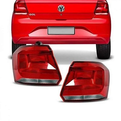 Lanterna gol volkswagen de 2016 a 2023 traseira lado esquerdo fumê com borda vermelha sétima e oitava gerações
