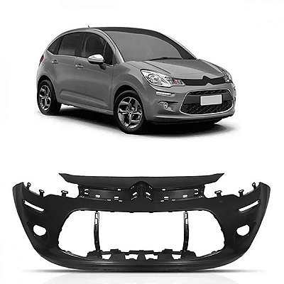 Para choque c3 citroën de 2013 a 2020 dianteiro preto com saia texturizada
