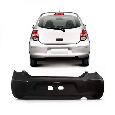 Para choque march nissan de 2011 a 2013 traseiro preto
