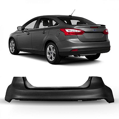 Para choque focus ford de 2014 a 2015 traseiro sedã sem furo para sensor e sem saia