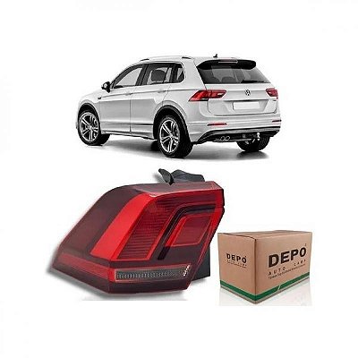 Lanterna tiguan volkswagen de 2018 a 2021 traseira de canto lado direito com LED versão 1.4 250 TSI