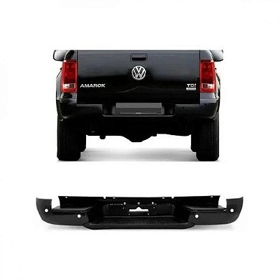 Para choque amarok volkswagen de 2010 a 2024 traseiro preto com furo para sensor