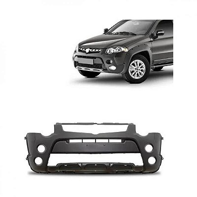 Para choque strada fiat de 2013 a 2020 dianteiro preto com furo para versões weekend adventure locker