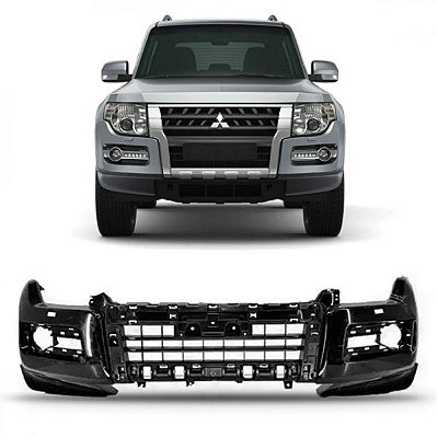 Para choque pajero full mitsubishi de 2015 a 2021 dianteiro preto com furo para esguicho
