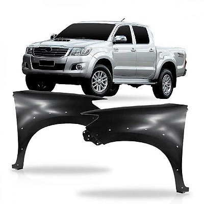 Para lama hilux picape e sw4 toyota de 2012 a 2015 lado esquerdo com furo para moldura inferior do para choque sem furo para pisca