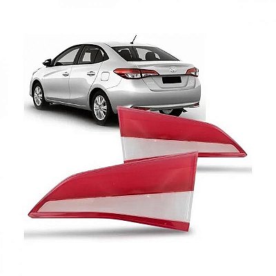 Lente da lanterna yaris toyota de 2018 a 2025 traseira da mala lado esquerdo sedã