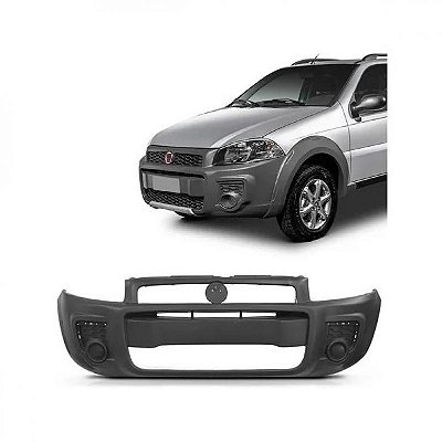 Para choque strada fiat de 2014 a 2020 dianteiro cinza escuro working sem furo