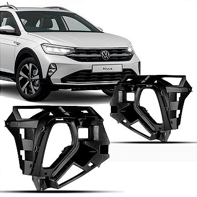 Grade lateral para choque nivus volkswagen de 2020 a 2024 dianteiro lado esquerdo com furo