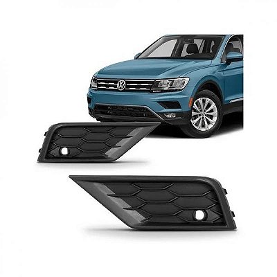 Grade lateral do para choque tiguan volkswagen de 2018 a 2021 dianteira lado direito com furo