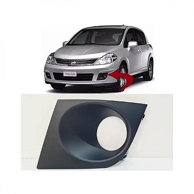 Grade lateral do para choque tiida nissan de 2011 a 2013 dianteira lado direito com furo