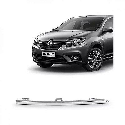 Moldura da grade lateral do para choque sandero renault de 2020 a 2024 inferior lado direito cromada