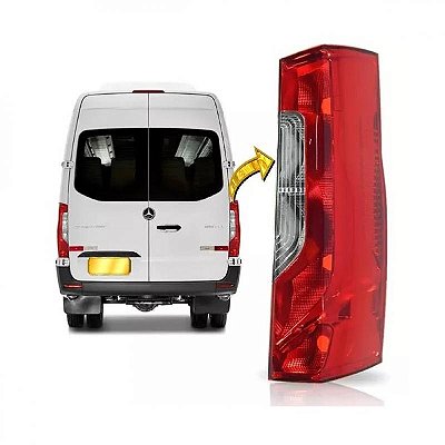 Lanterna sprinter mercedes benz de 2020 a 2025 traseira lado esquerdo bicolor com LED