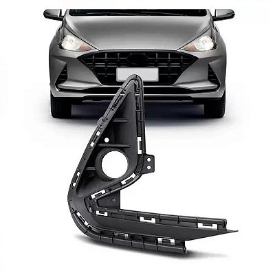 Grade lateral do para choque hb20 hyundai de 2020 a 2022 dianteiro lado direito com furo