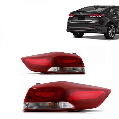 Lanterna traseira elantra hyundai de 2017 a 2018 lado direito de canto com LED