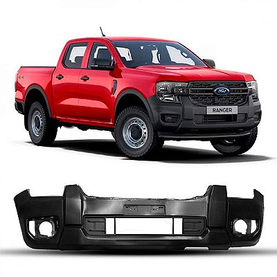 Para choque ranger ford de 2024 a 2025 dianteiro preto com furo auxiliar versão xl