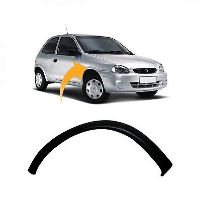 Moldura do vão de roda corsa chevrolet de 1994 a 2009 lado direito dianteiro preto