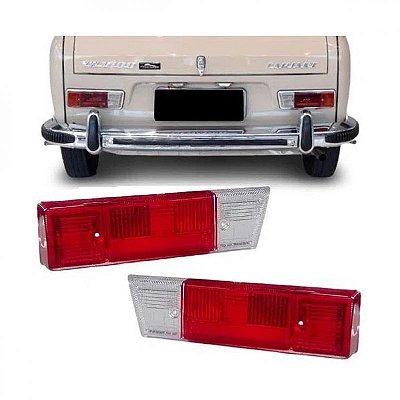 Lente de lanterna variant e tl volkswagen de 1969 a 1972 traseira lado esquerdo com borda vermelha antiga