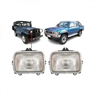 Farol hilux toyota de 1992 a 2001 bandeirante toyota e l200 mitsubishi de 1992 a 2003 lado direito com carcaça