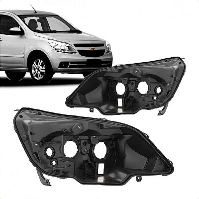 Carcaça de farol agile chevrolet de 2009 a 2014 e montana chevrolet de 2011 a 2021 lado esquerdo