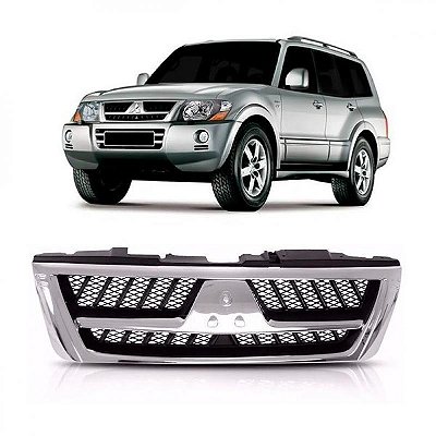 Grade do radiador pajero full mitsubishi de 2004 a 2007 preta e cromada