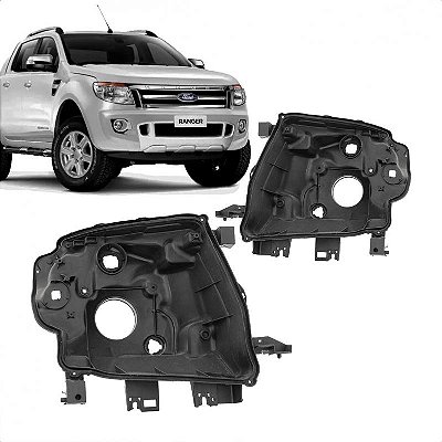 Carcaça de farol ranger ford de 2013 a 2016 lado direito elétrico
