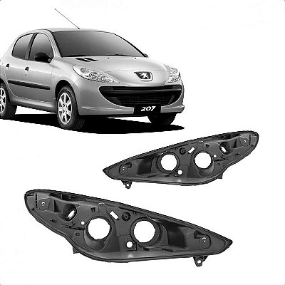 Carcaça do farol 207 peugeot de 2009 a 2015 lado esquerdo
