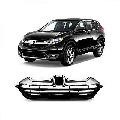 Grade do radiador crv honda de 2018 a 2020 com moldura inferior para choque cromada filetada