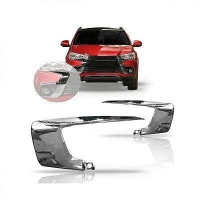 Moldura inferior de suporte do para choque asx mitsubishi de 2017 a 2022 dianteiro lado direito cromada