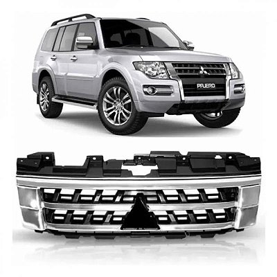 Grade do radiador pajero full mitsubishi de 2015 a 2021 cromada e preta