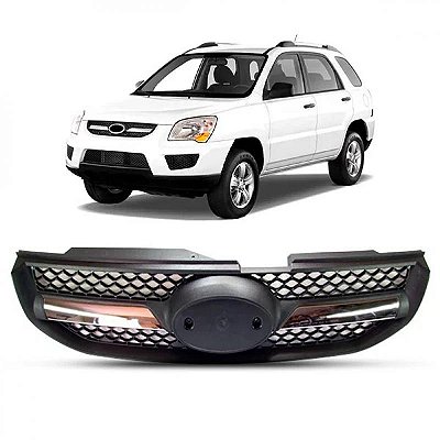 Grade do radiador sportage kia de 2009 a 2010 com friso cromado versões ex e lx
