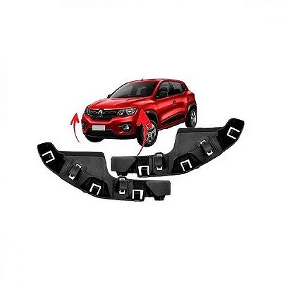 Suporte guia de para choque kwid renault de 2017 a 2022 dianteiro par