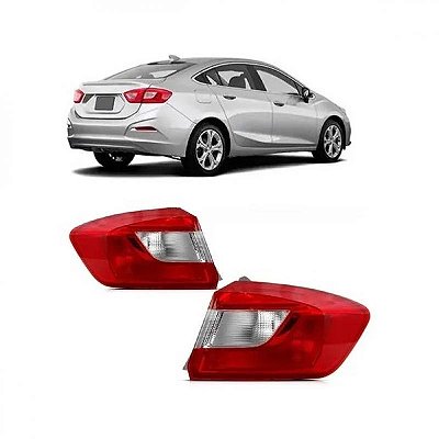 Lanterna cruze chevrolet de 2017 a 2024 traseira externa lado esquerdo versão LT sedã