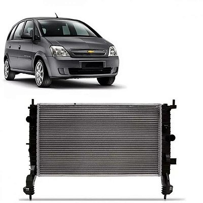 Radiador meriva chevrolet de 2002 a 2012 manual com entrada de ar motor 1.8